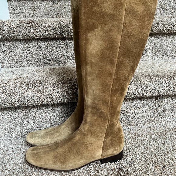 Emma Hope Women's Brown Leather Almond Toe Zipper Riding Boots. - Picture 5 of 11